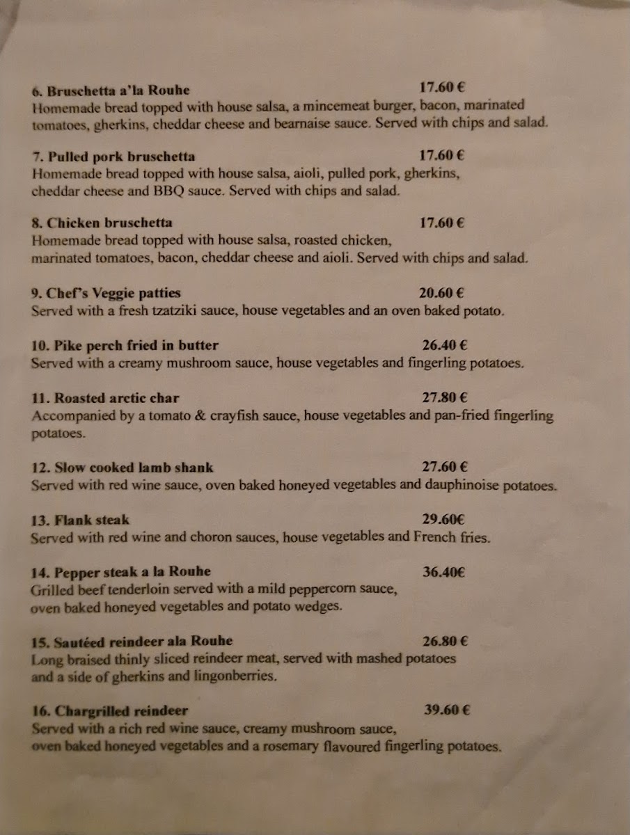 Menu Ravintola Rouhe-9